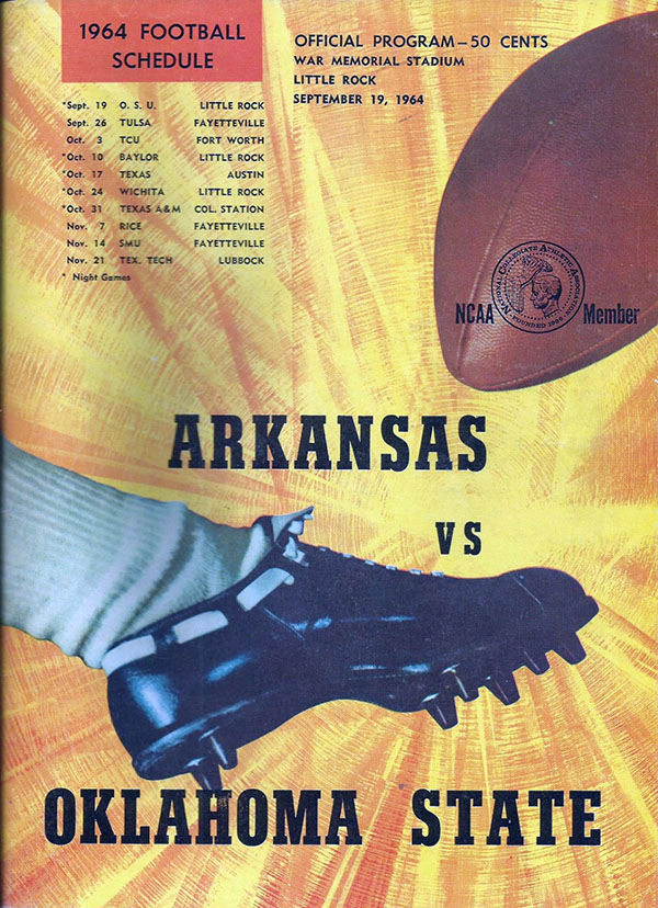 College Football Program: Arkansas Razorbacks vs. Oklahoma State Cowboys (September 19, 1964)