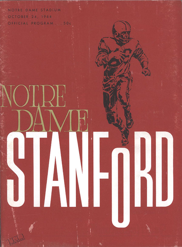 College Football Program: Notre Dame Fighting Irish vs. Stanford Indians (October 24, 1964)