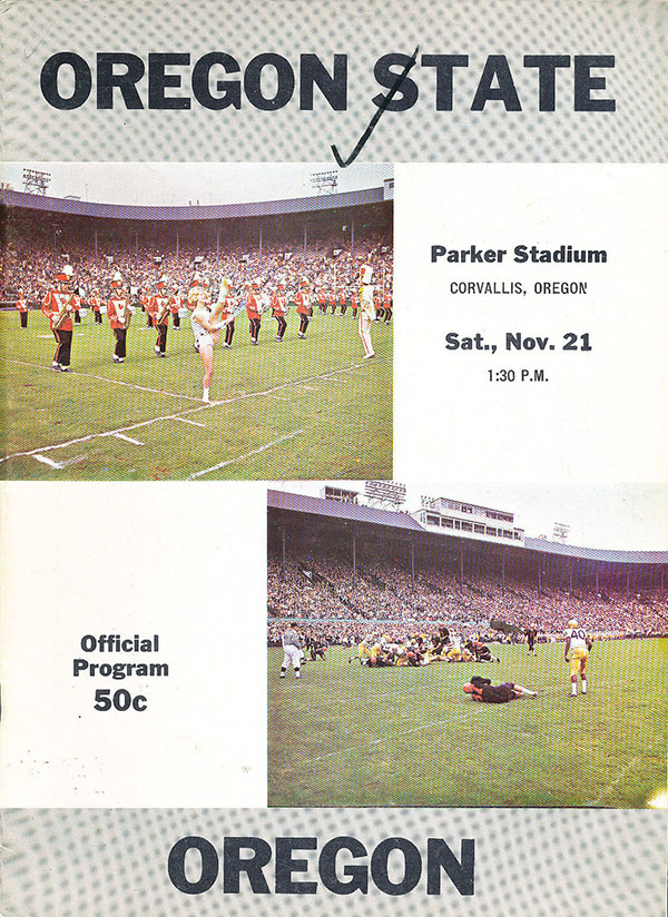 College Football Program: Oregon State Beavers vs. Oregon Ducks (November 21, 1964)