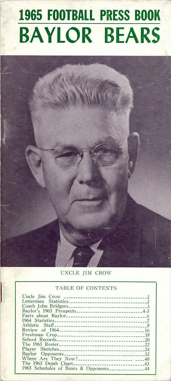 College Football Media Guide: Baylor Bears (1965)