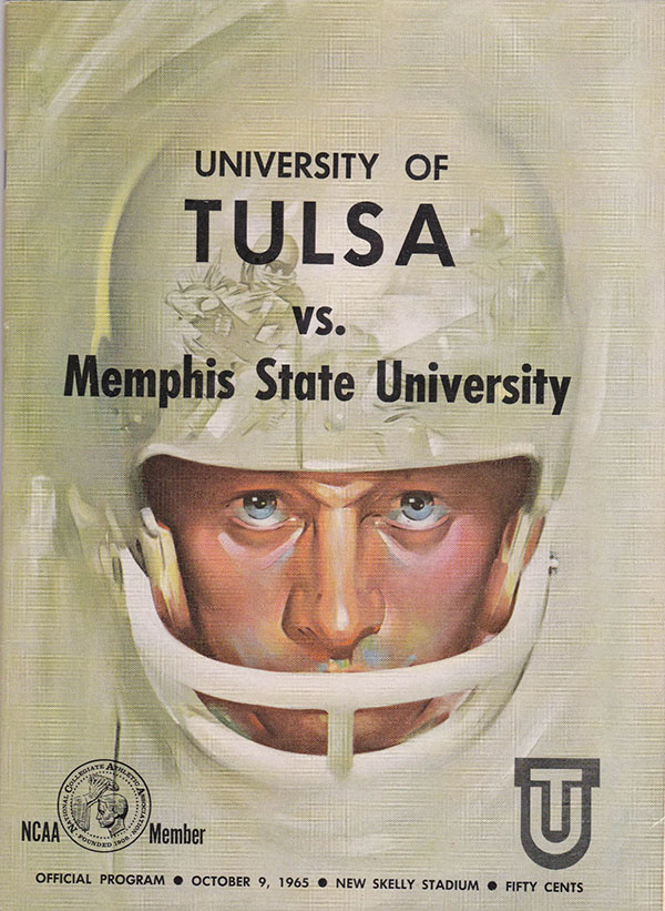 College Football Program: Tulsa Golden Hurricane vs. Memphis State Tigers (October 9, 1965)