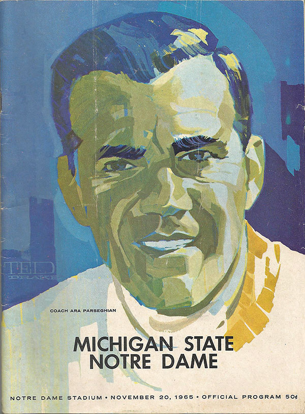 College Football Program: Notre Dame Fighting Irish vs. Michigan State Spartans (November 20, 1965)
