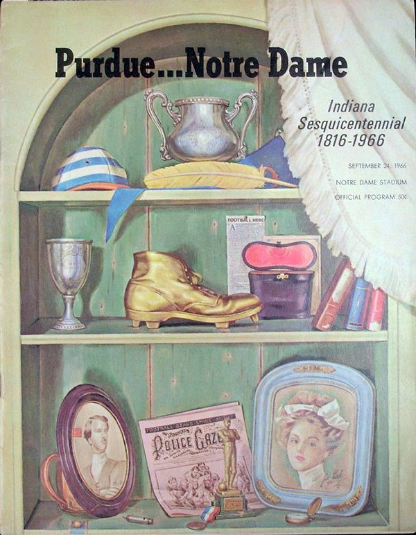 College Football Program: Notre Dame Fighting Irish vs. Purdue Boilermakers (September 24, 1966)