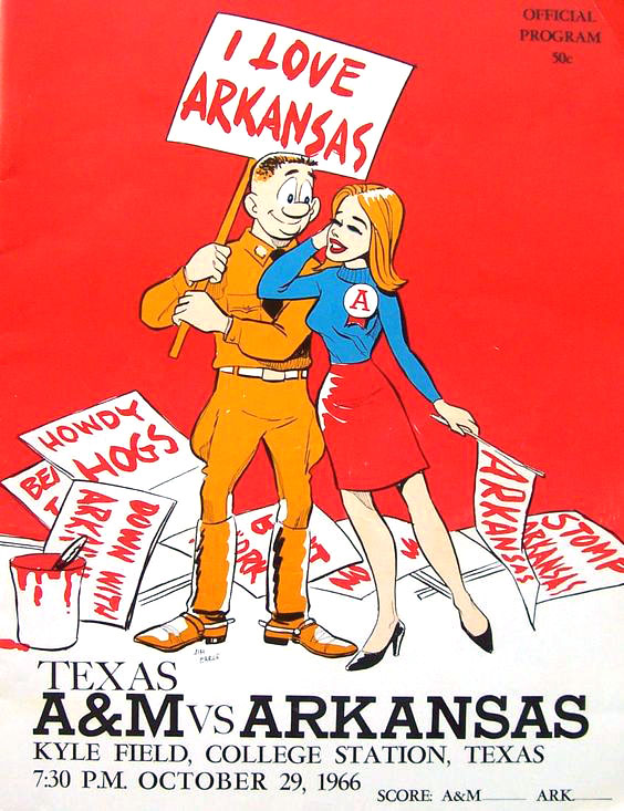 College Football Program: Texas A&M Aggies vs. Arkansas Razorbacks (October 29, 1966)