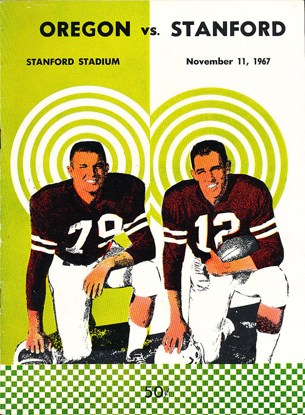 College Football Program: Stanford Indians vs. Oregon Ducks (November 11, 1967)