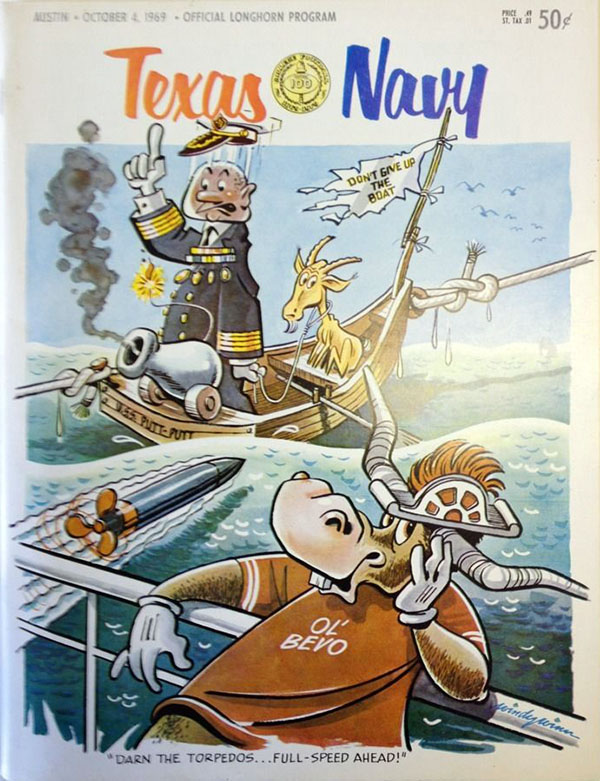 College Football Program: Texas Longhorns vs. Navy Midshipmen (October 4, 1969)