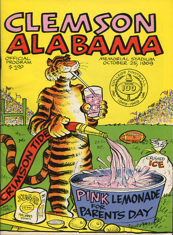 College Football Program: Clemson Tigers vs. Alabama Crimson Tide (October 25, 1969)