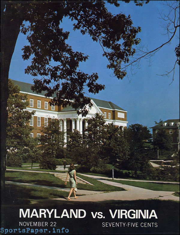 College Football Program: Maryland Terrapins vs. Virginia Cavaliers (November 22, 1969)