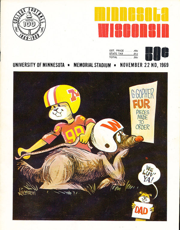 College Football Program: Minnesota Golden Gophers vs. Wisconsin Badgers (November 22, 1969)