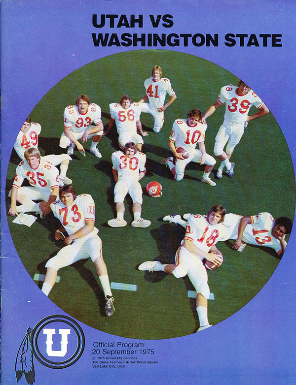 College Football Program: Utah Utes vs. Washington State Cougars (September 20, 1975)