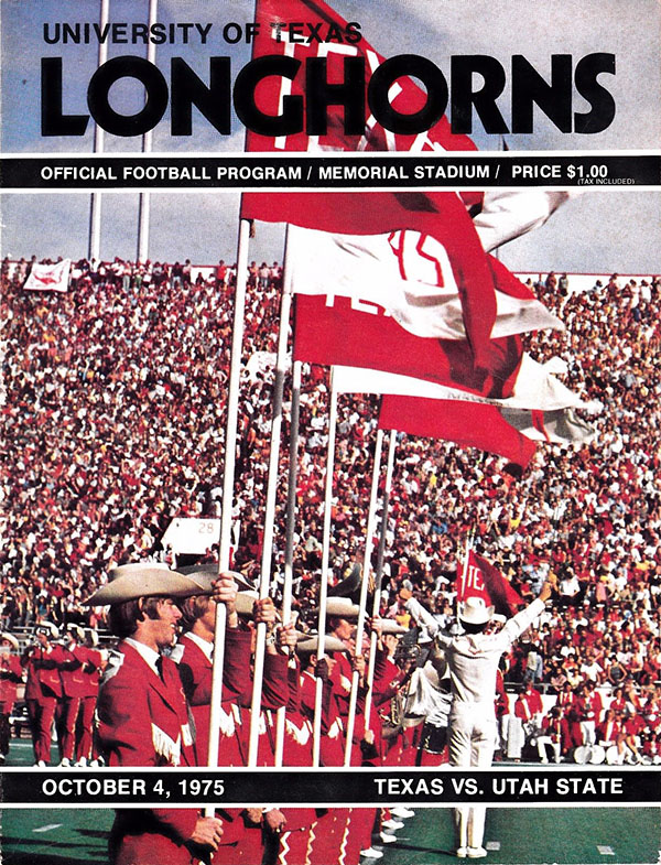 College Football Program: Texas Longhorns vs. Utah State Aggies (October 4, 1975)