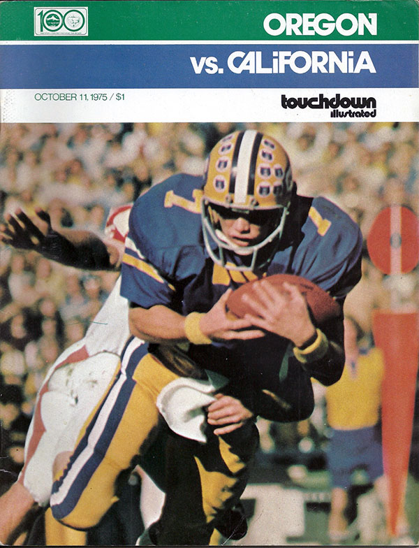 College Football Program: Oregon Ducks vs. California Golden Bears (October 11, 1975)