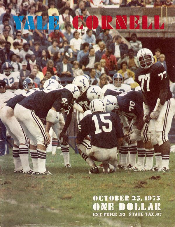 College Football Program: Yale Bulldogs vs. Cornell Big Red (October 25, 1975)
