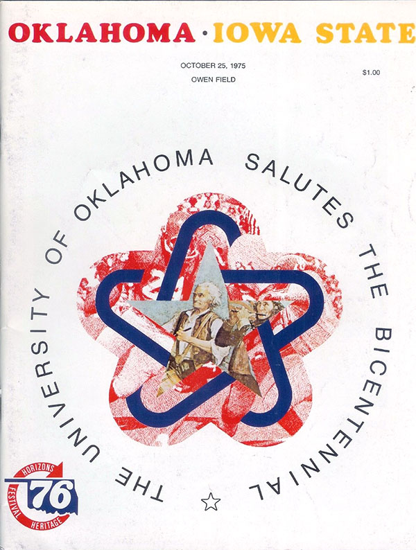 College Football Program: Oklahoma Sooners vs. Iowa State Cyclones (October 25, 1975)