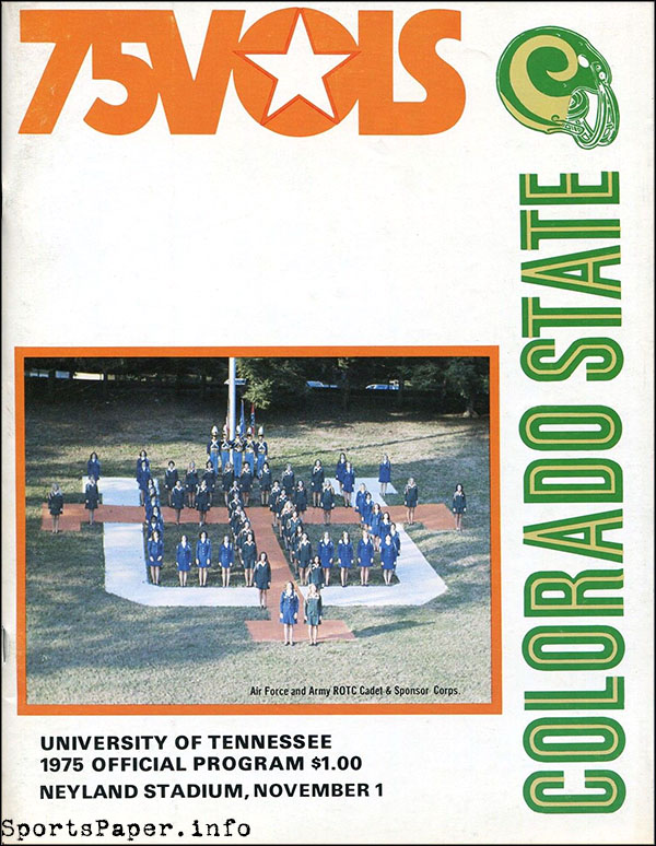 College Football Program: Tennessee Volunteers vs. Colorado State Rams (November 1, 1975)