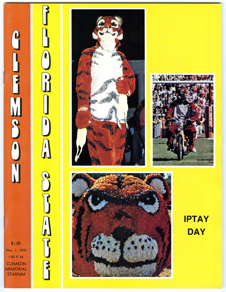 College Football Program: Clemson Tigers vs. Florida State Seminoles (November 1, 1975)
