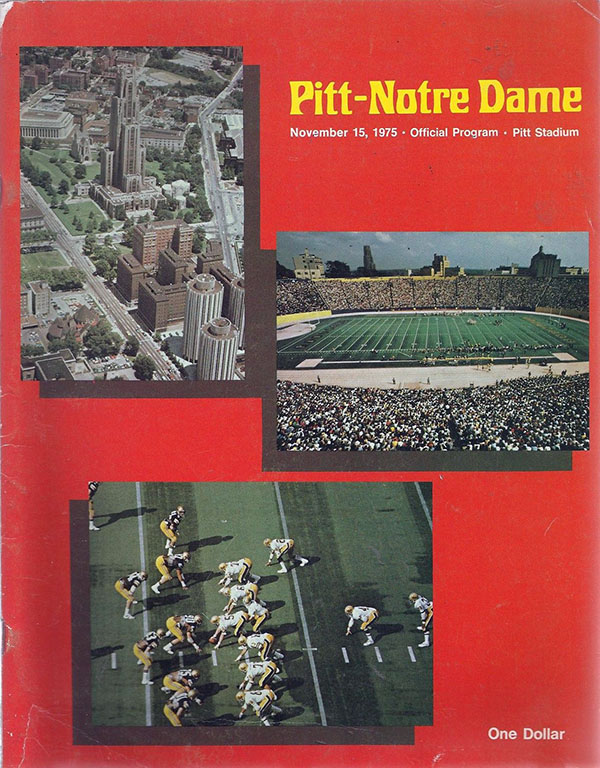 College Football Program: Pittsburgh Panthers vs. Notre Dame Fighting Irish (November 15, 1975)