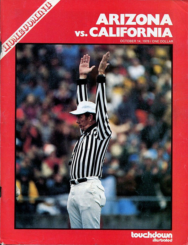 College Football Program: Arizona Wildcats vs. California Golden Bears (October 14, 1978)