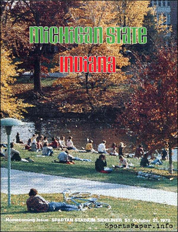 College Football Program: Michigan State Spartans vs. Indiana Hoosiers (October 21, 1978)