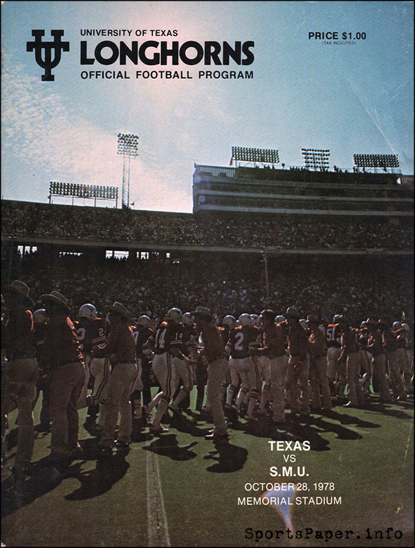 College Football Program: Texas Longhorns vs. SMU Mustangs (October 28, 1978)