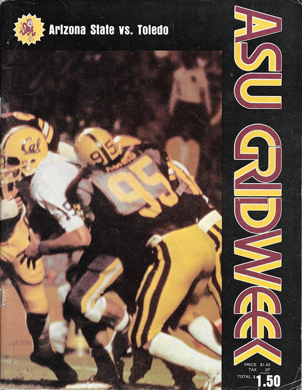 College Football Program: Arizona State Sun Devils vs. Toledo Rockets (September 22, 1979)