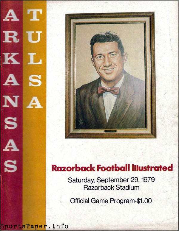 College Football Program: Arkansas Razorbacks vs. Tulsa Golden Hurricane (September 29, 1979)