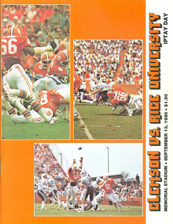 College Football Program: Clemson Tigers vs. Rice Owls (September 13, 1980)
