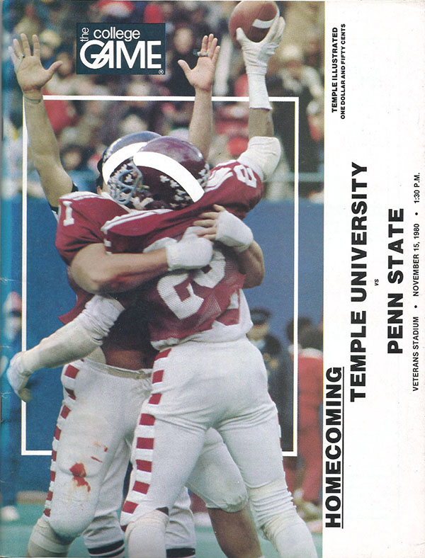 College Football Program: Temple Owls vs. Penn State Nittany Lions (November 15, 1980)