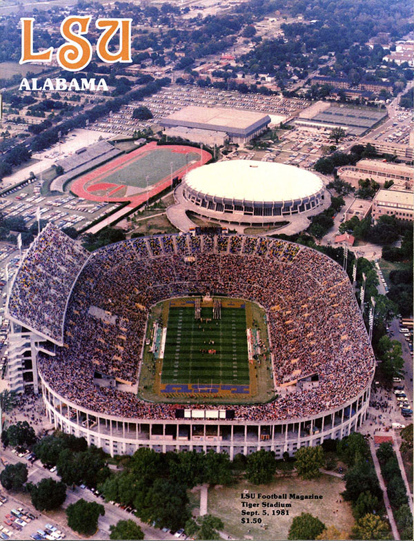 College Football Program: LSU Tigers vs. Alabama Crimson Tide (September 5, 1981)