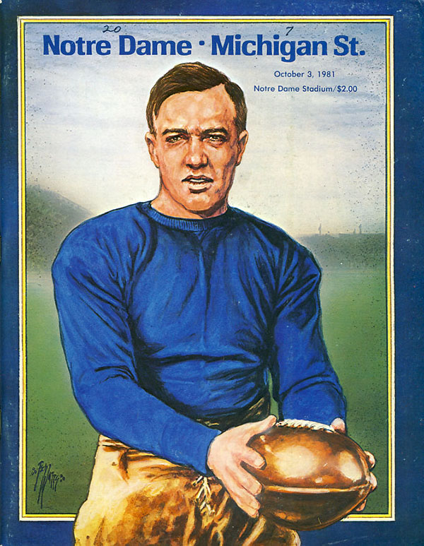 College Football Program: Notre Dame Fighting Irish vs. Michigan State Spartans (October 3, 1981)