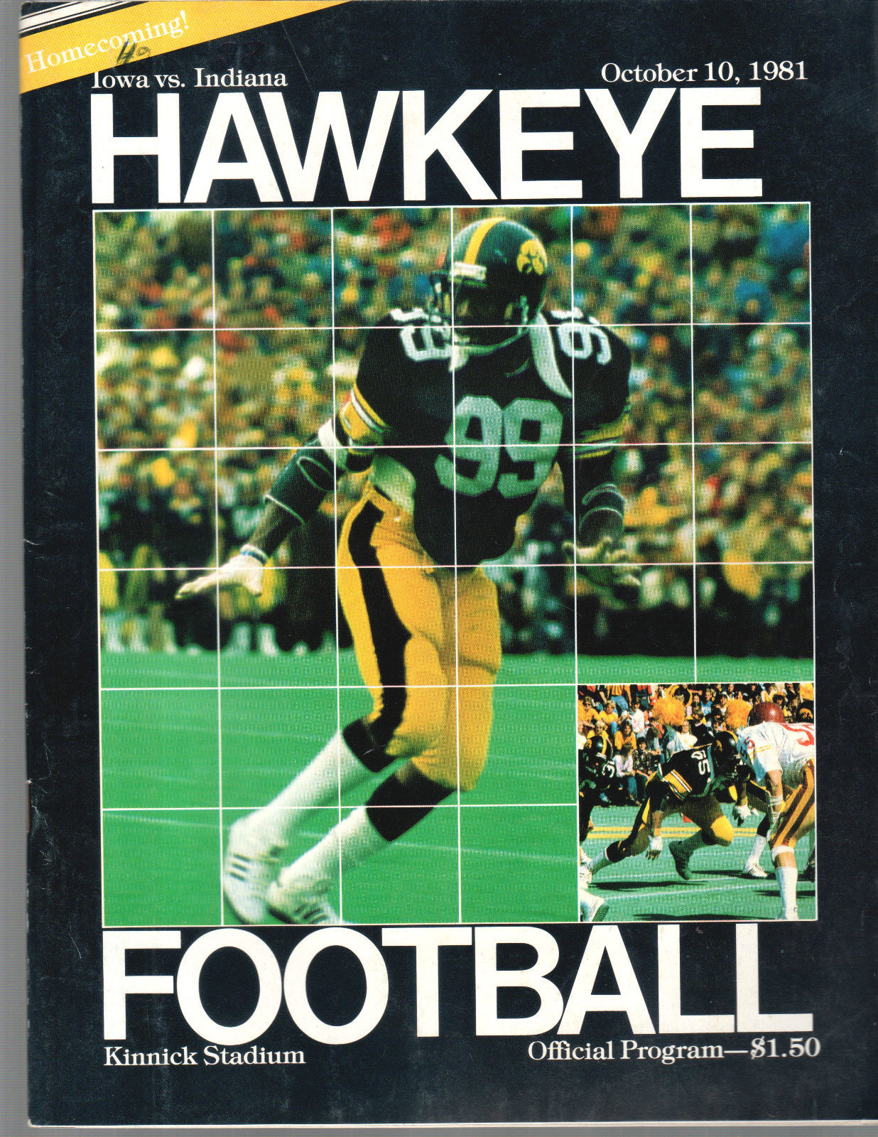 College Football Program: Iowa Hawkeyes vs. Indiana Hoosiers (October 10, 1981)