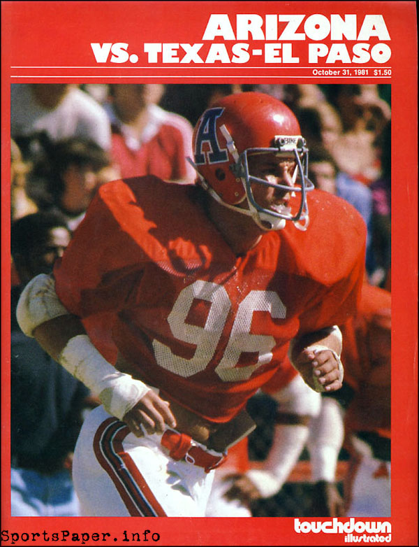 College Football Program: Arizona Wildcats vs. UTEP Miners (October 31, 1981)