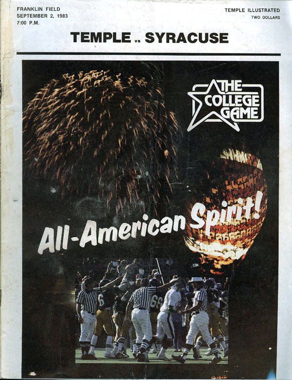 College Football Program: Temple Owls vs. Syracuse Orangemen (September 2, 1983)
