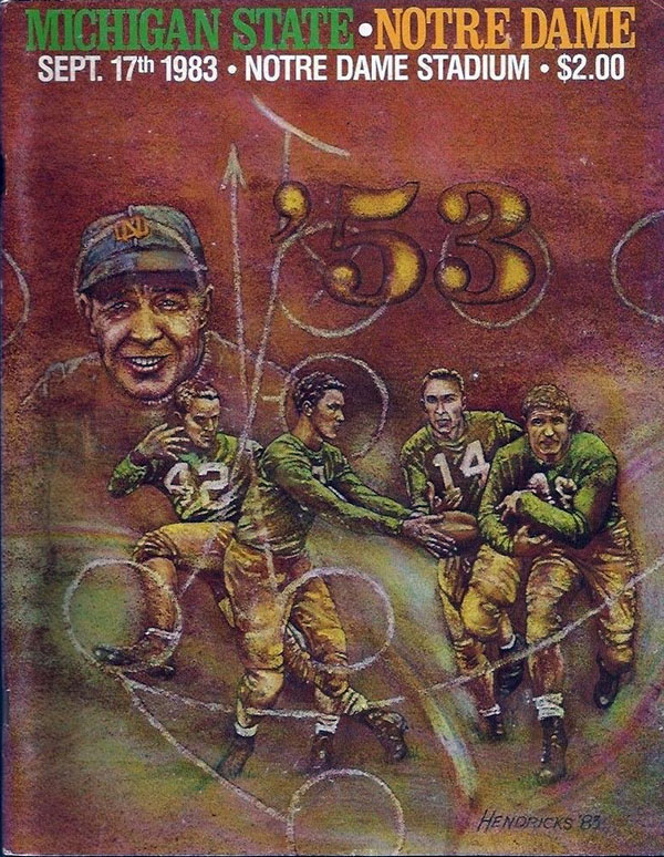 College Football Program: Notre Dame Fighting Irish vs. Michigan State Spartans (September 17, 1983)