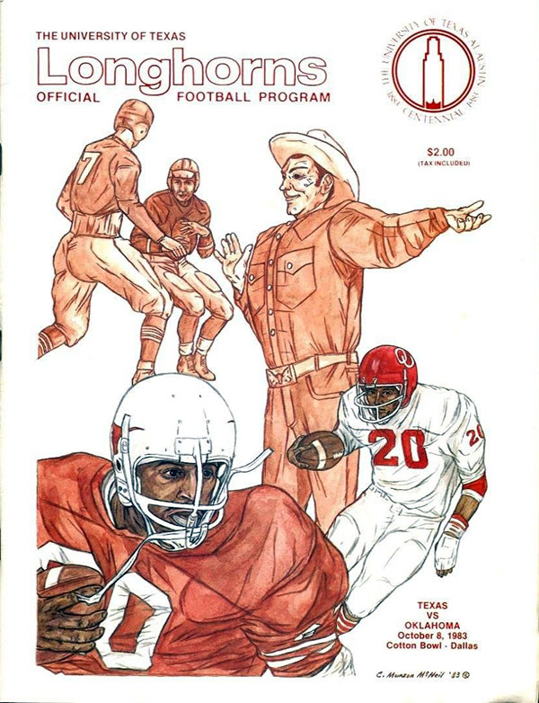 College Football Program: Texas Longhorns vs. Oklahoma Sooners (October 8, 1983)