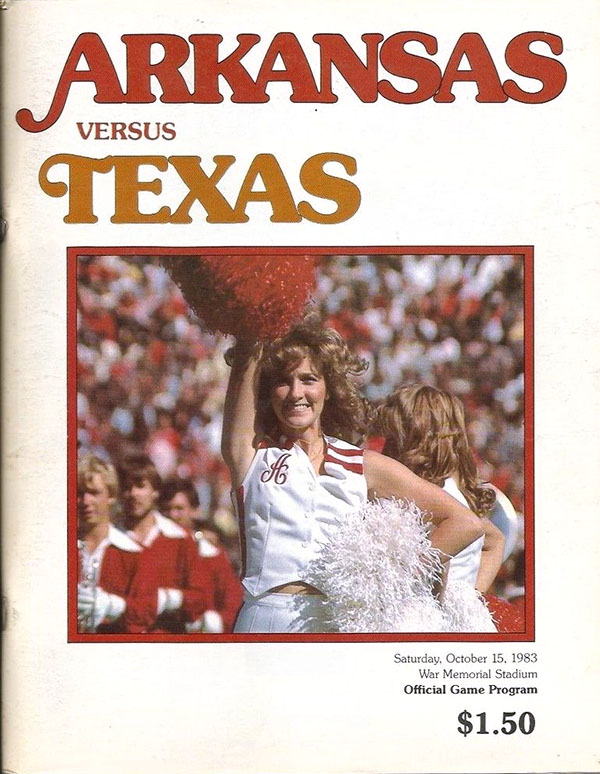 College Football Program: Arkansas Razorbacks vs. Texas Longhorns (October 15, 1983)