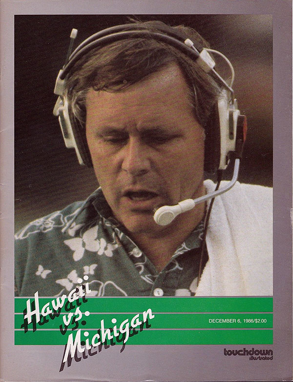 College Football Program: Hawaii Rainbow Warriors vs. Michigan Wolverines (December 6, 1986)