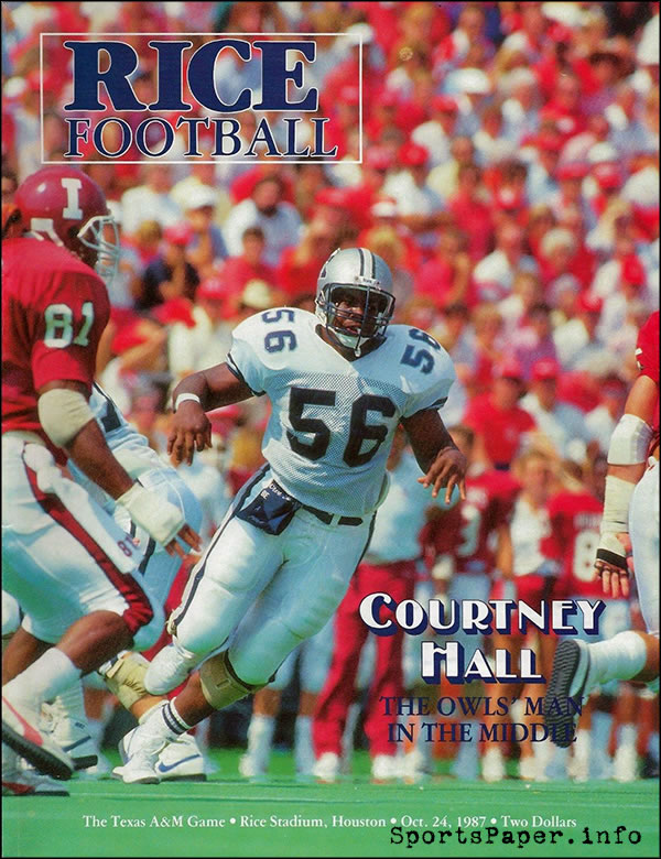 College Football Program: Rice Owls vs. Texas A&M Aggies (October 24, 1987)
