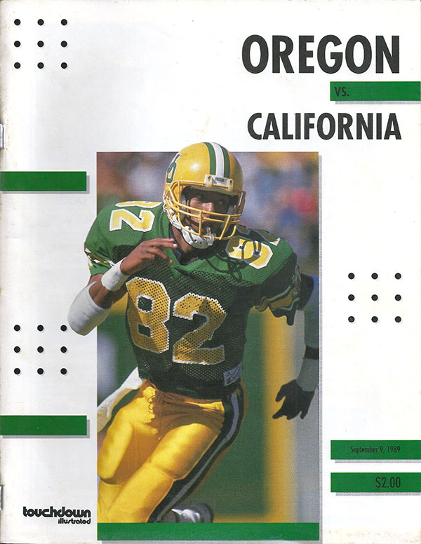 College Football Program: Oregon Ducks vs. California Golden Bears (September 9, 1989)