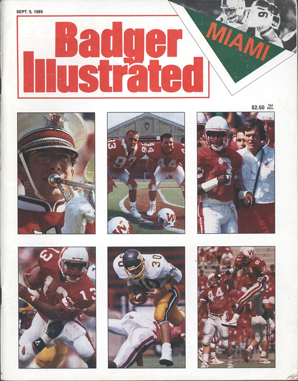 College Football Program: Wisconsin Badgers vs. Miami Hurricanes (September 9, 1989)