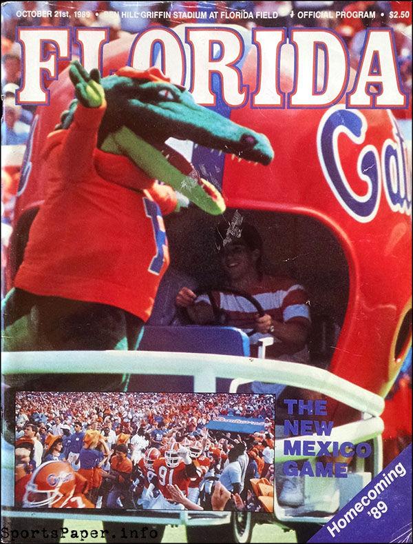 College Football Program: Florida Gators vs. New Mexico Lobos (October 21, 1989)
