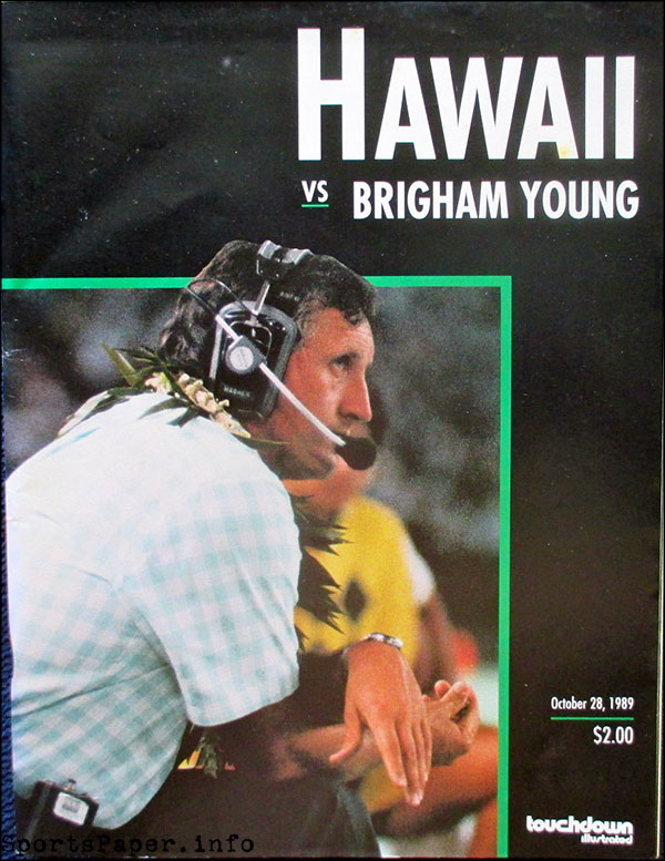 College Football Program: Hawaii Rainbow Warriors vs. BYU Cougars (October 28, 1989)