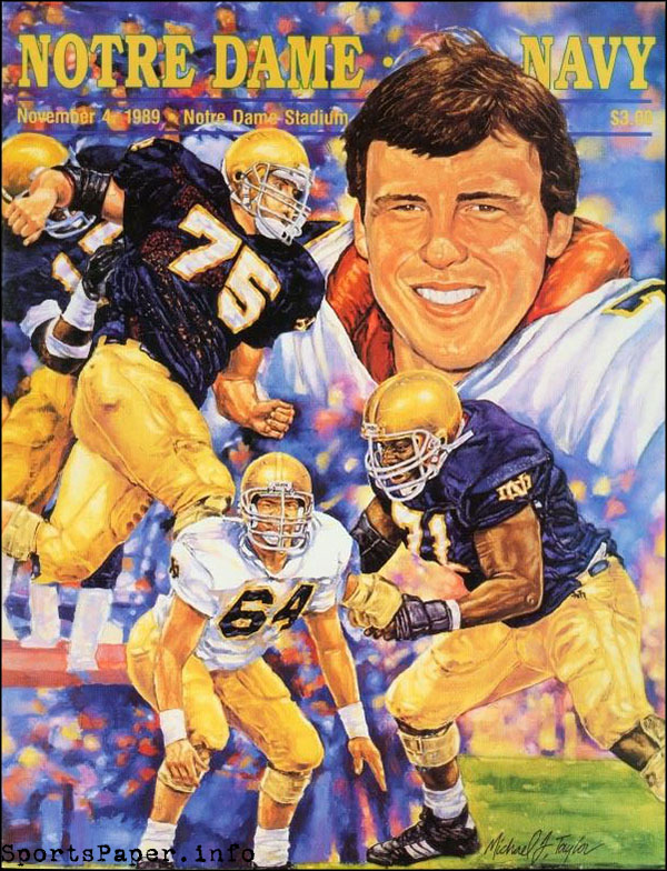 College Football Program: Notre Dame Fighting Irish vs. Navy Midshipmen (November 4, 1989)
