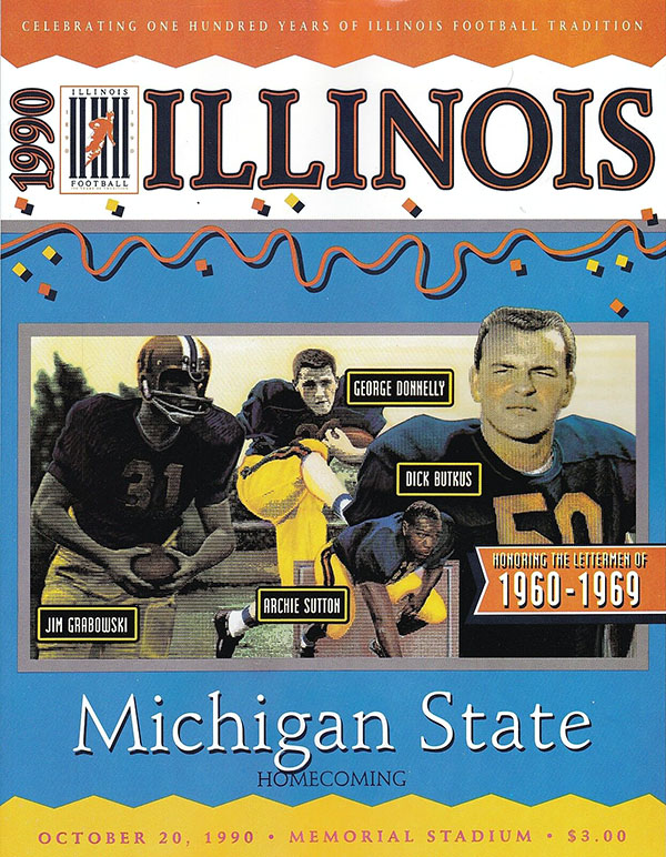 College Football Program: Illinois Fighting Illini vs. Michigan State Spartans (October 20, 1990)