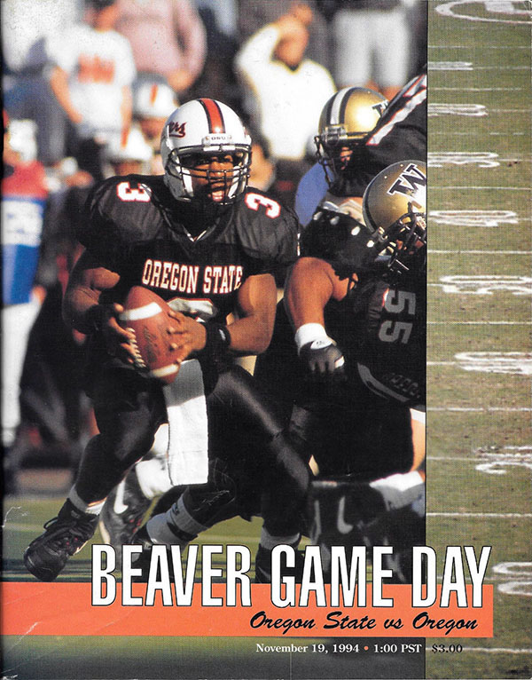 College Football Program: Oregon State Beavers vs. Oregon Ducks (November 19, 1994)