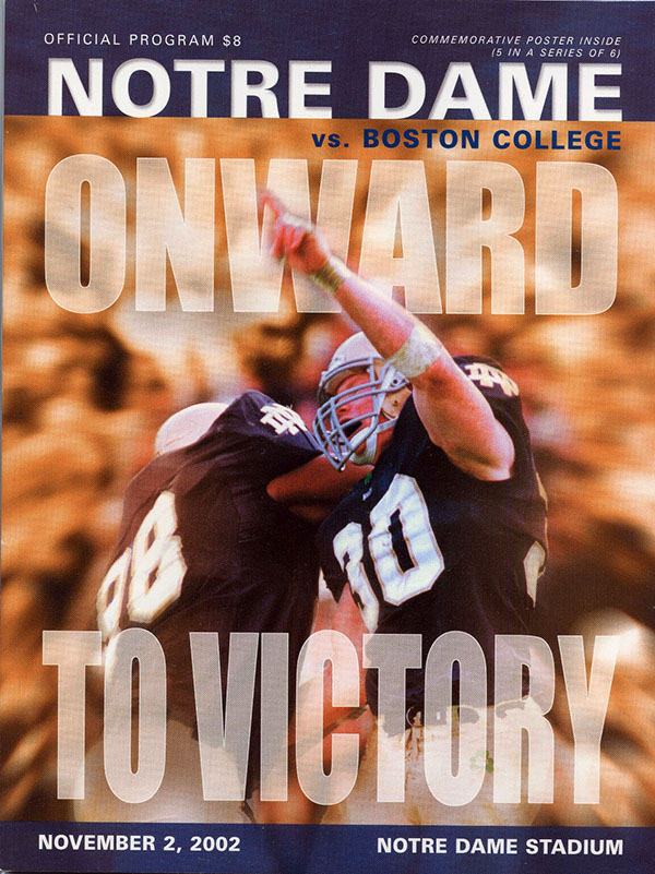 College Football Program: Notre Dame Fighting Irish vs. Boston College Eagles (November 2, 2002)