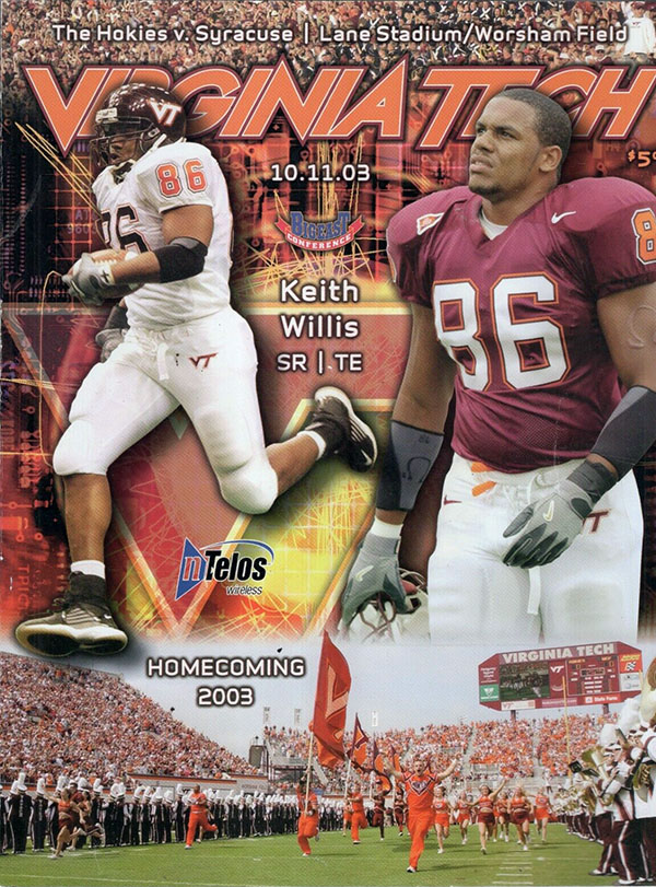 College Football Program: Virginia Tech Hokies vs. Syracuse Orangemen (October 11, 2003)