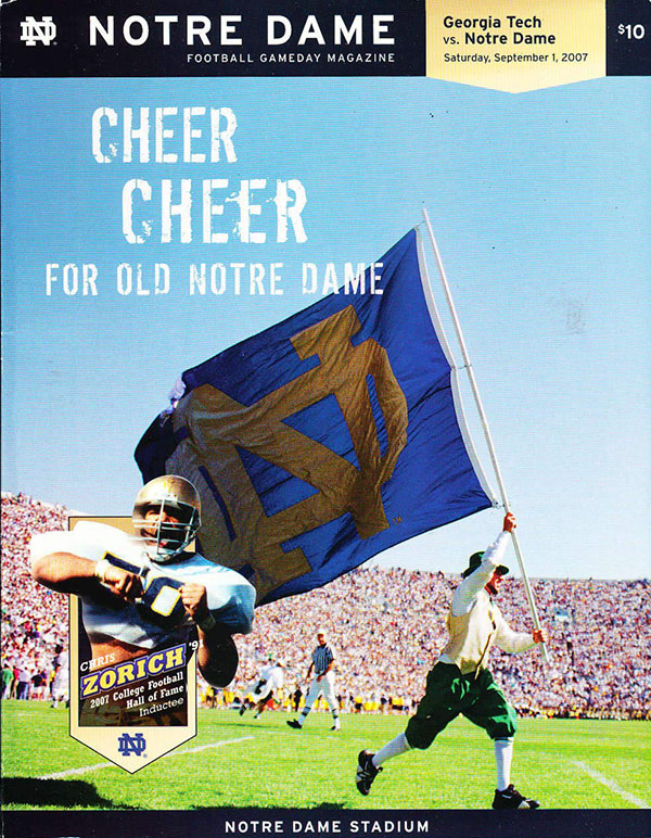 College Football Program: Notre Dame Fighting Irish vs. Georgia Tech Yellow Jackets (September 1, 2007)