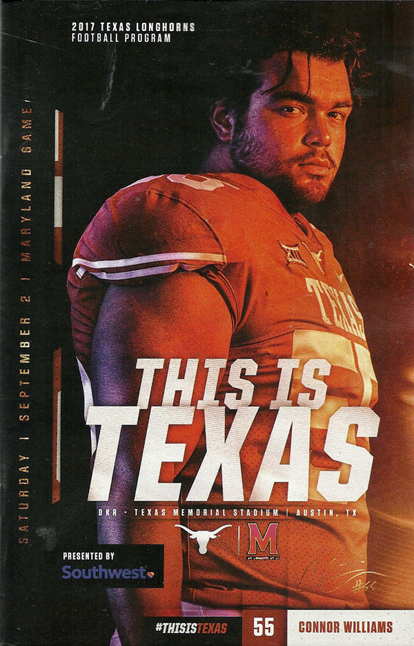 College Football Program: Texas Longhorns vs. Maryland Terrapins (September 2, 2017)