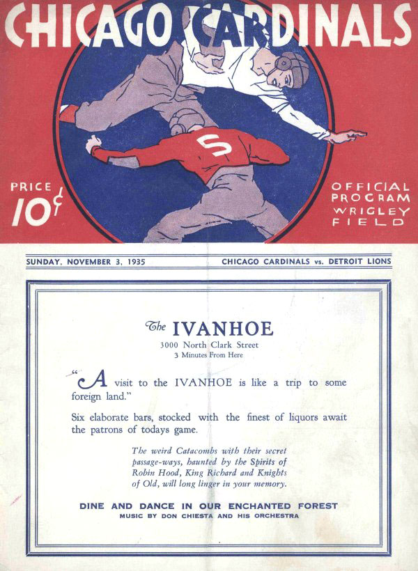 NFL Program: Chicago Cardinals vs. Detroit Lions (November 3, 1935)